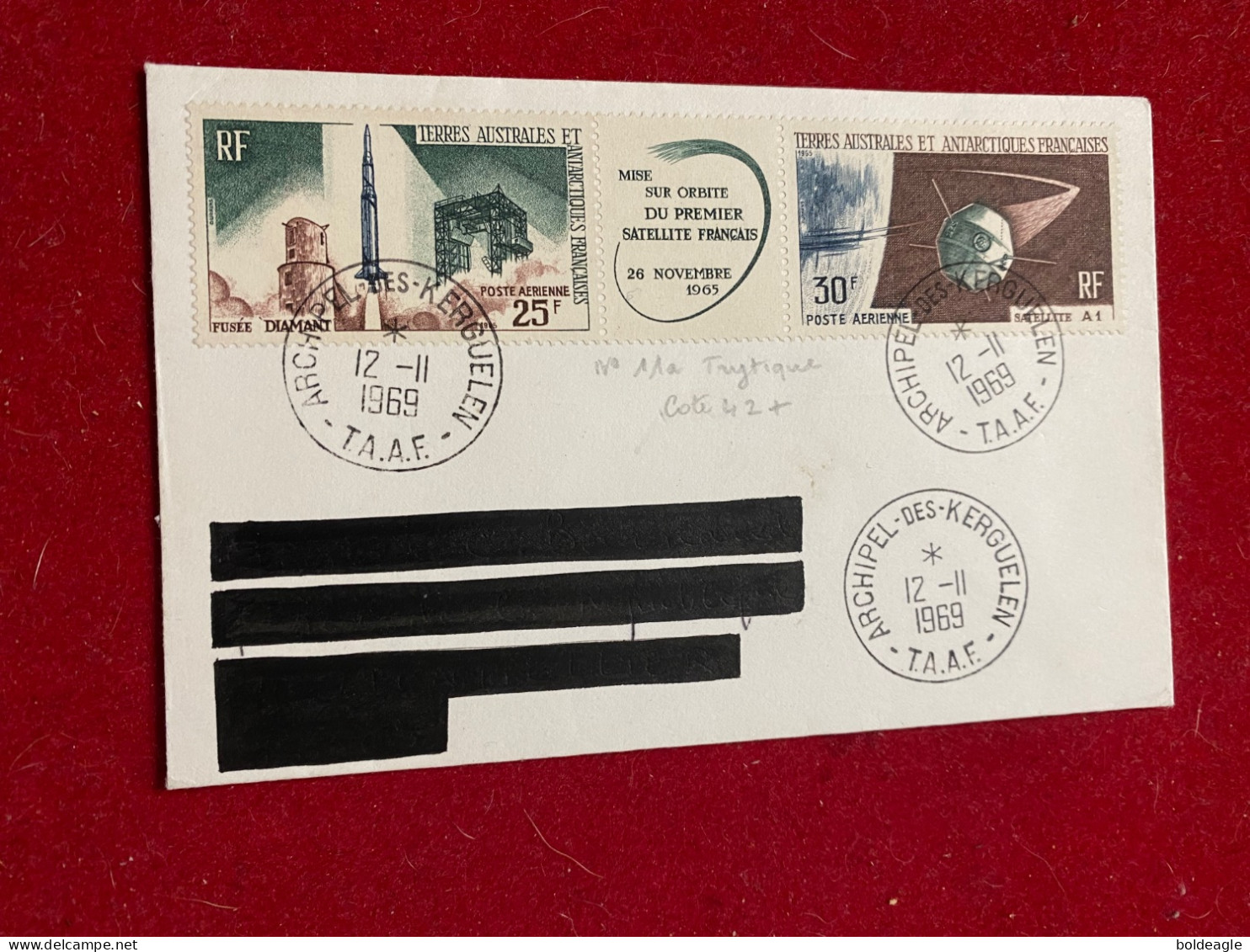 LETTRE 1969 TAAF  - YT 11 A TRYPTIQUE - ARCHIPEL DES KERGUELEN - Briefe U. Dokumente