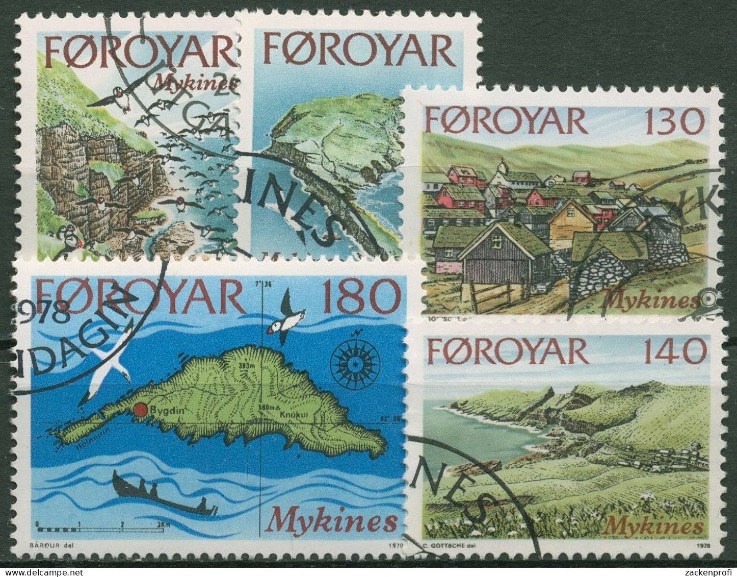 Färöer 1978 Insel Mykines 31/35 Gestempelt - Faroe Islands