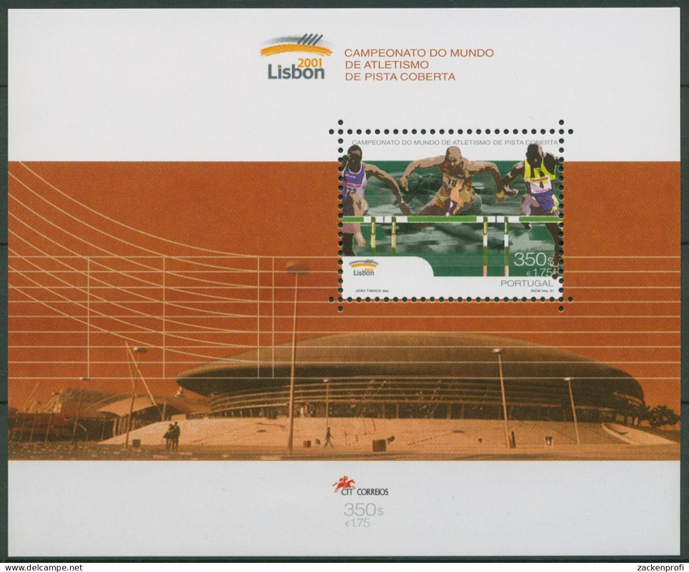 Portugal 2000 Leichtathletik WM Lissabon Hürden Block 166 Postfrisch (C91169) - Blocks & Kleinbögen