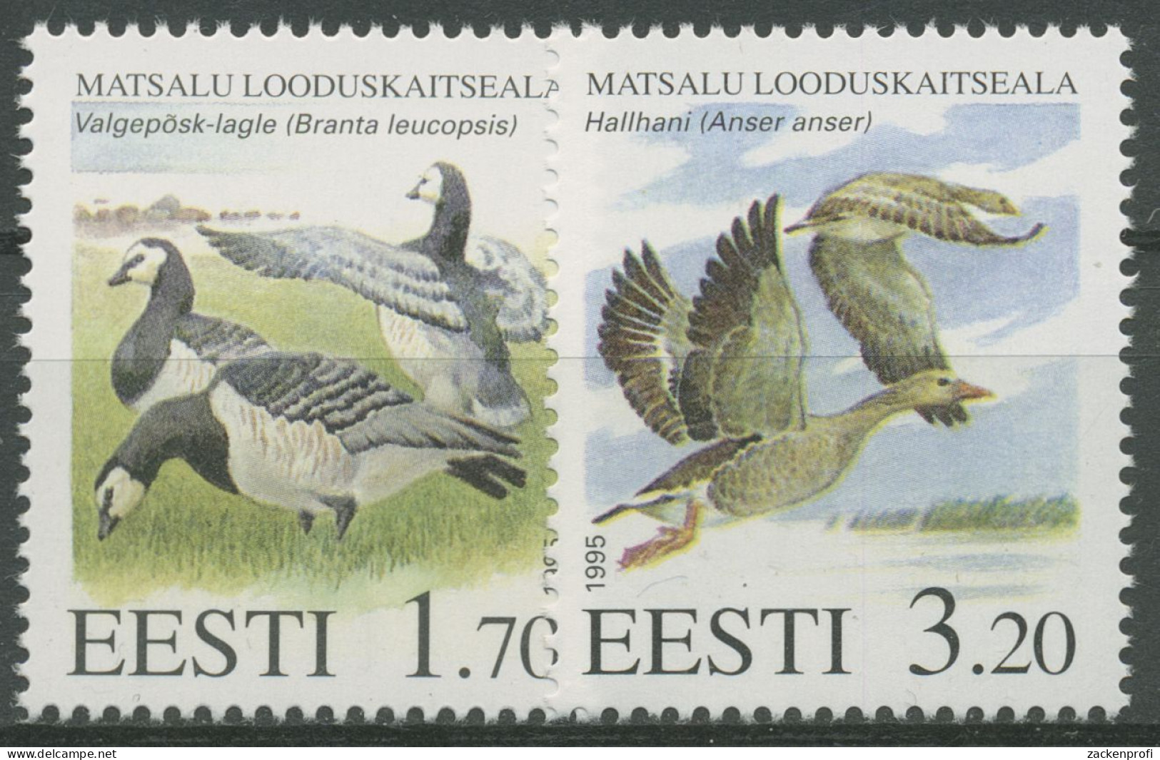 Estland 1994 Naturschutzgebiet Matzal Gänse 245/46 Postfrisch - Estland