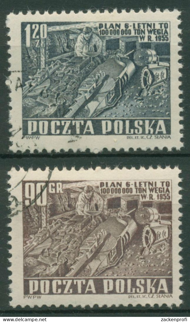 Polen 1951 Sechsjahresplan Bergbau 715/16 Gestempelt - Gebraucht