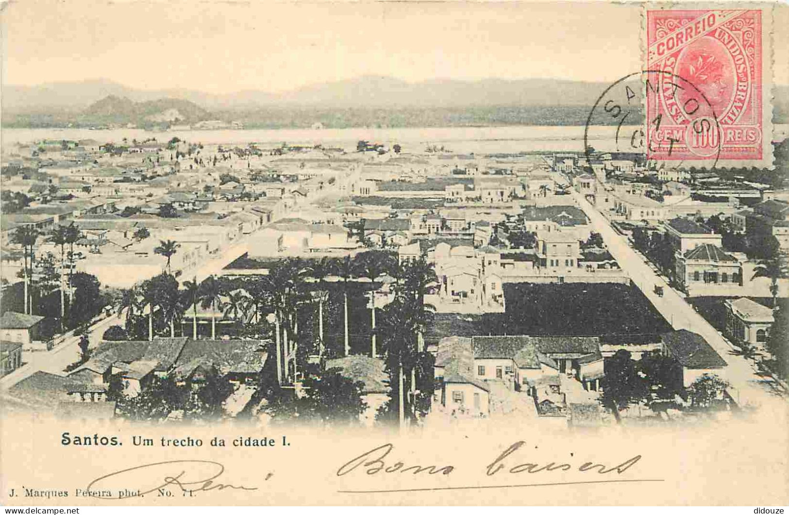 Brésil - Santos - Um Trecho Da Cidade I - Brazil - CPA - Oblitération Ronde De 1907 - Voir Scans Recto-Verso - Autres & Non Classés