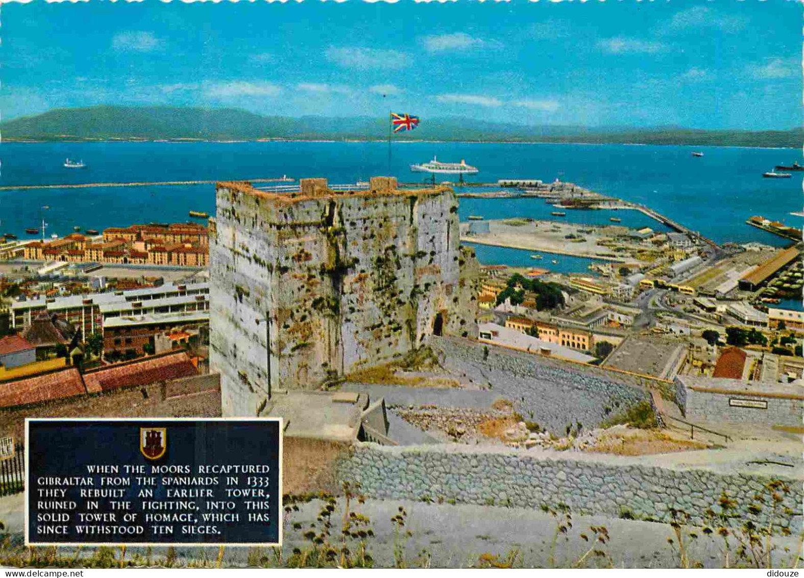 Gibraltar - Moorish Castle And North View Of Commercial Harbour - CPM - Voir Scans Recto-Verso - Gibilterra