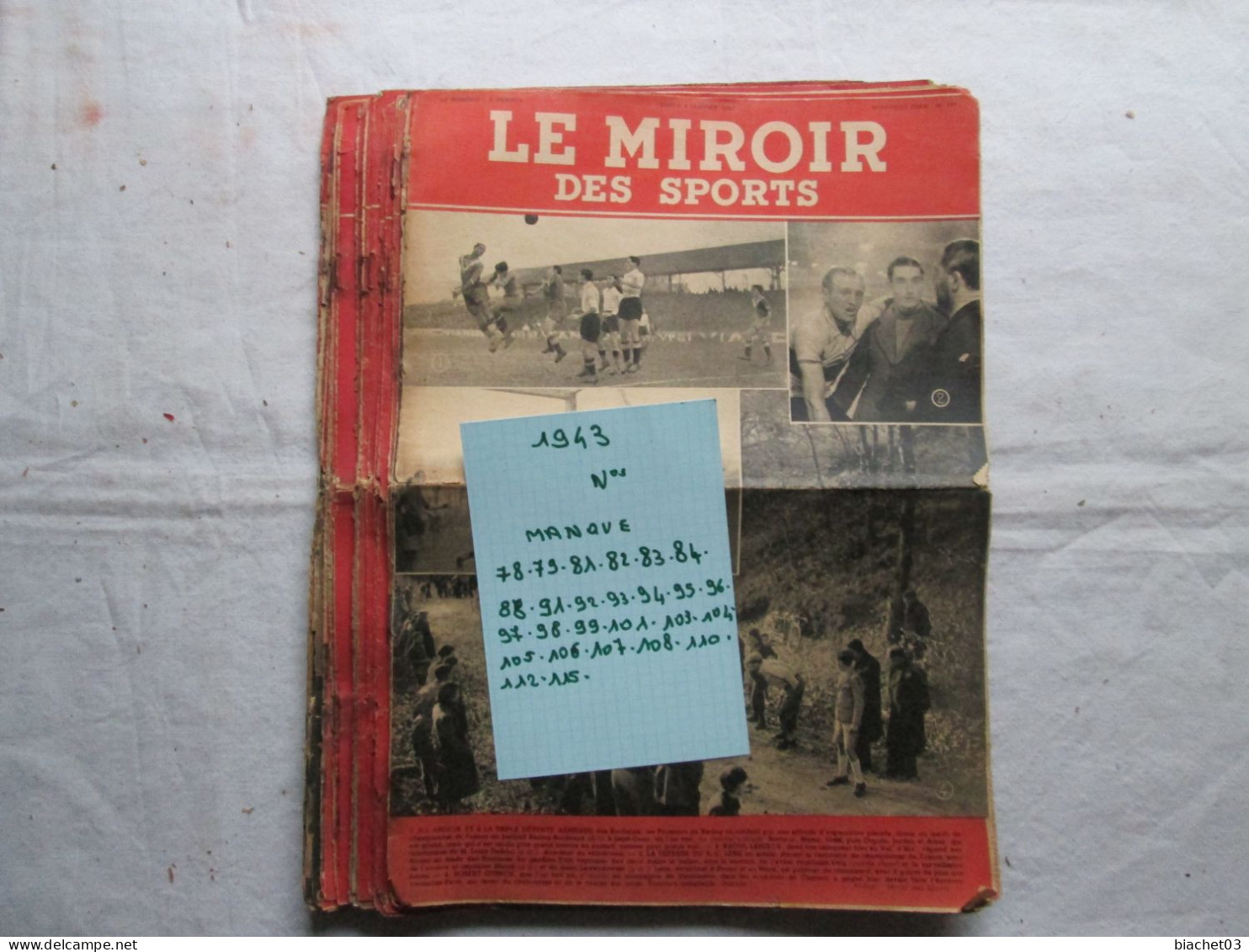 LE MIROIR DES  SPORTS   1943  Voir La Liste (bleu) - Deportes