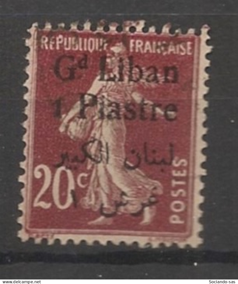 GRAND LIBAN - 1924-25 - N°YT. 26 - Type Semeuse 1pi Sur 20c Lilas-brun - Oblitéré / Used - Gebraucht