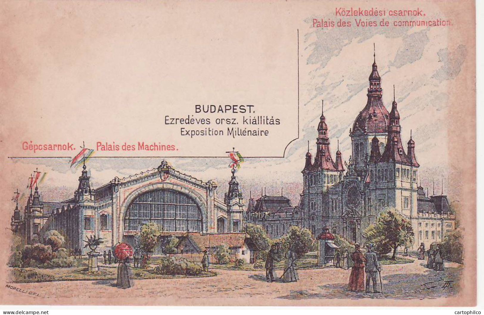 Hungary Pioneer Multi Color Postal Card Palais Des Voies De Communications - Ungheria