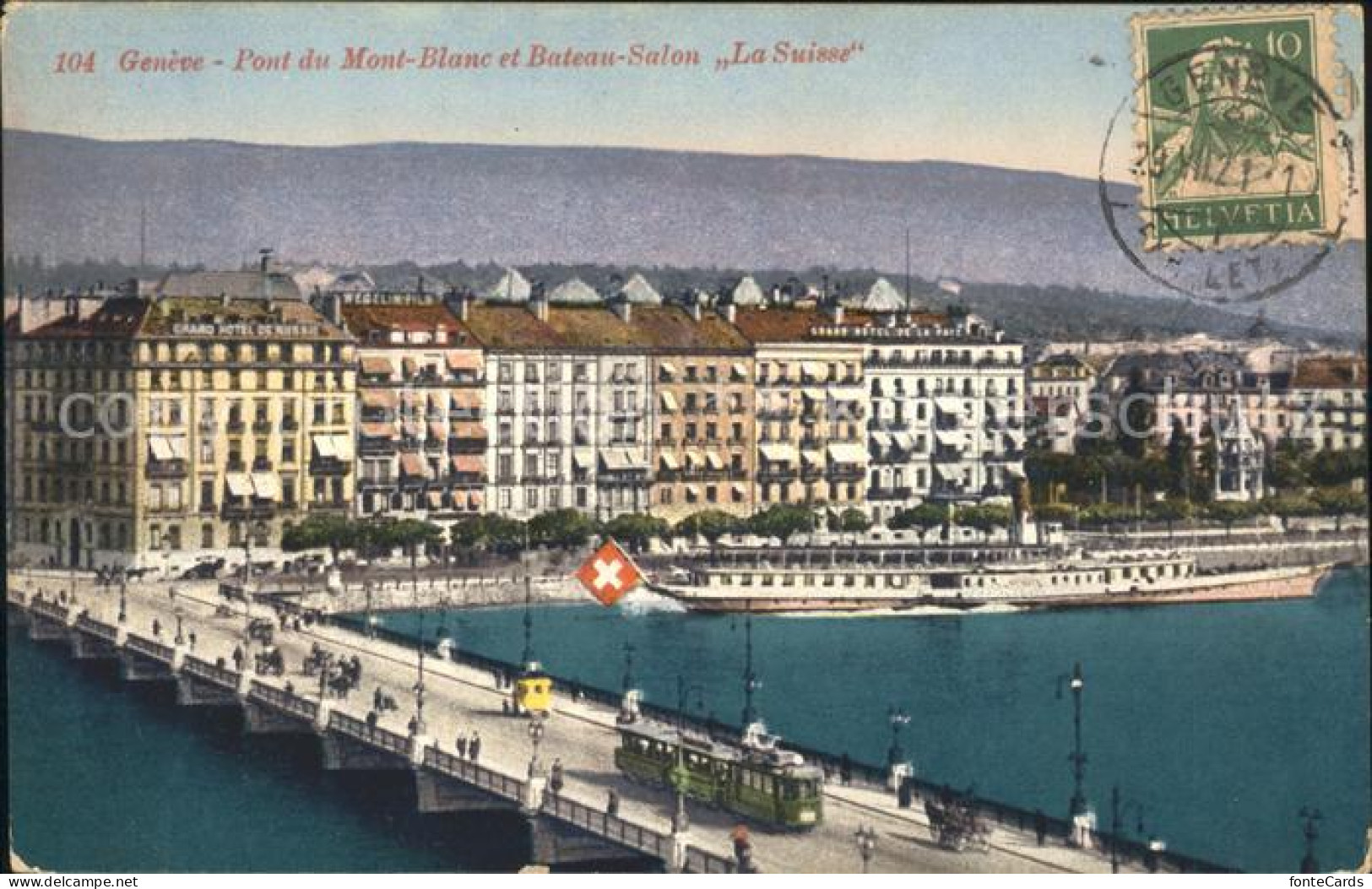 11754846 Geneve GE Pont Du Mont Blanc Et Bateau Salon La Suisse Geneve - Sonstige & Ohne Zuordnung