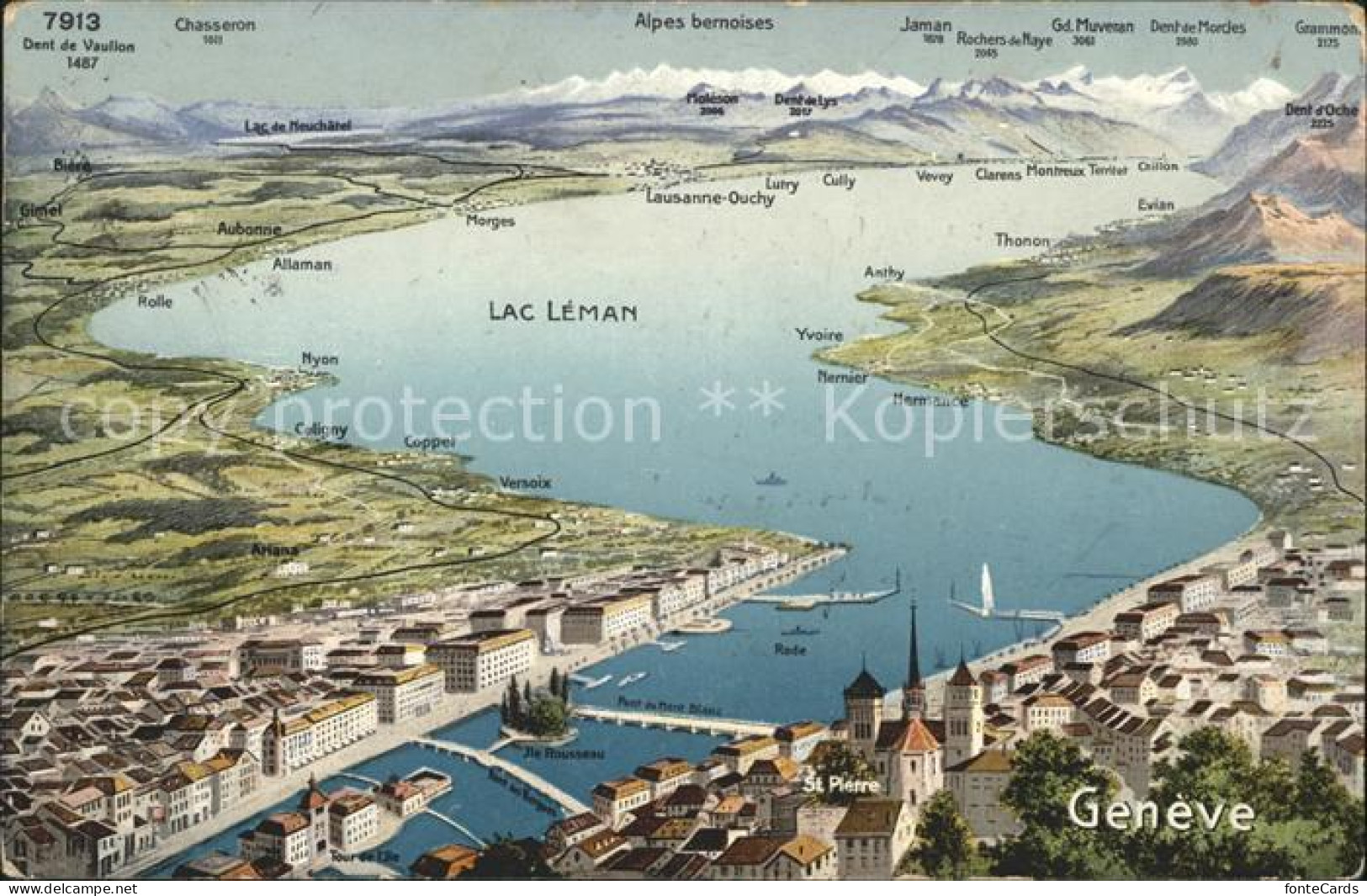 11754557 Geneve GE Et Lac Leman Vue Aerienne Geneve - Sonstige & Ohne Zuordnung