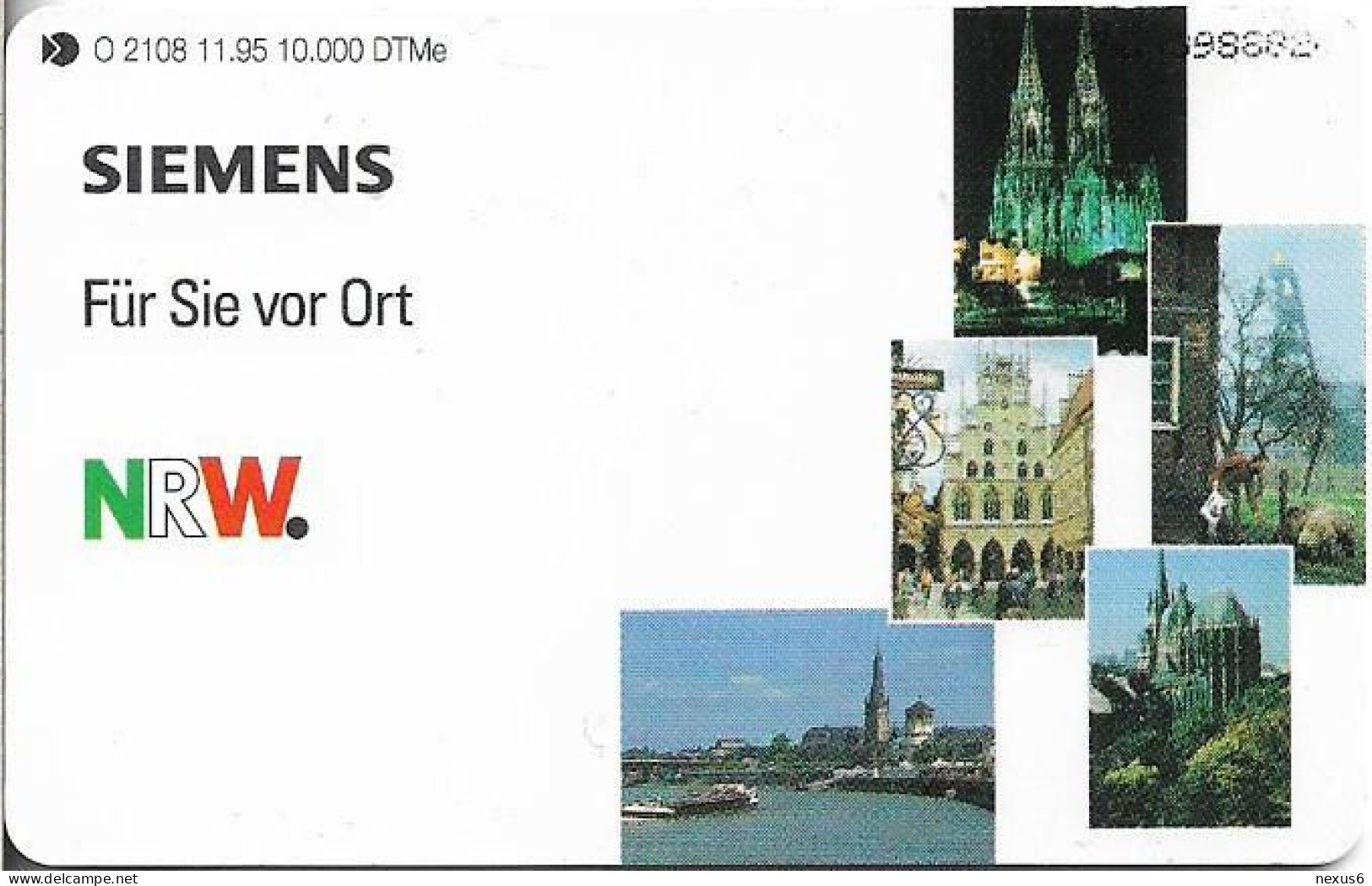 Germany - Siemens In NRW - Für Sie Vor Ort - O 2108 - 11.1995, 6DM, 10.000ex, Used - O-Series : Series Clientes Excluidos Servicio De Colección