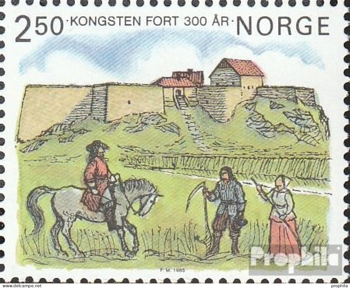 Norwegen 923 (kompl.Ausg.) Postfrisch 1985 Fort Kongsten - Nuovi