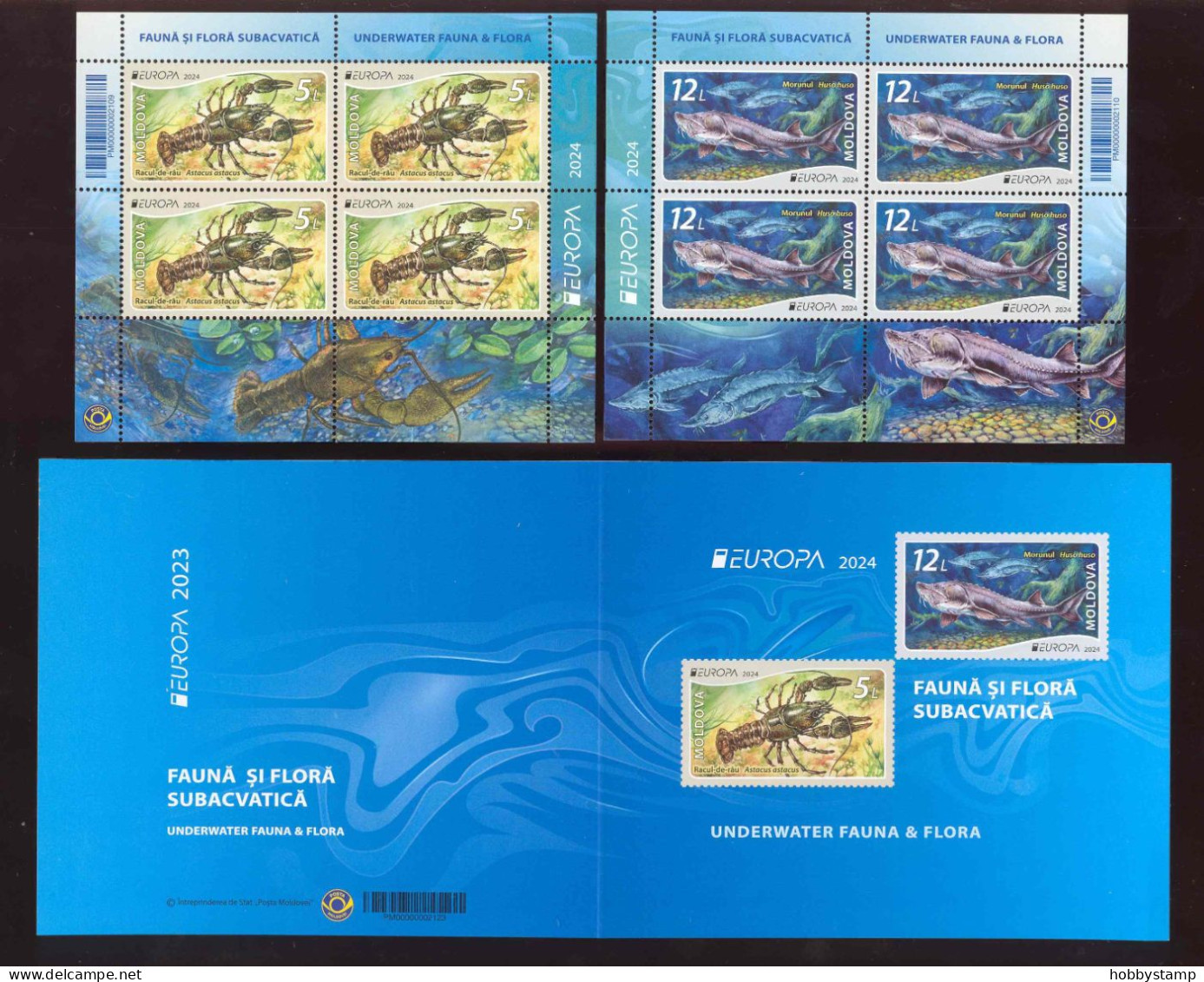 Moldova 2024  Europa CEPT Underwater Flora And Fauna  2Sheets**MNH + Booklet - Moldova