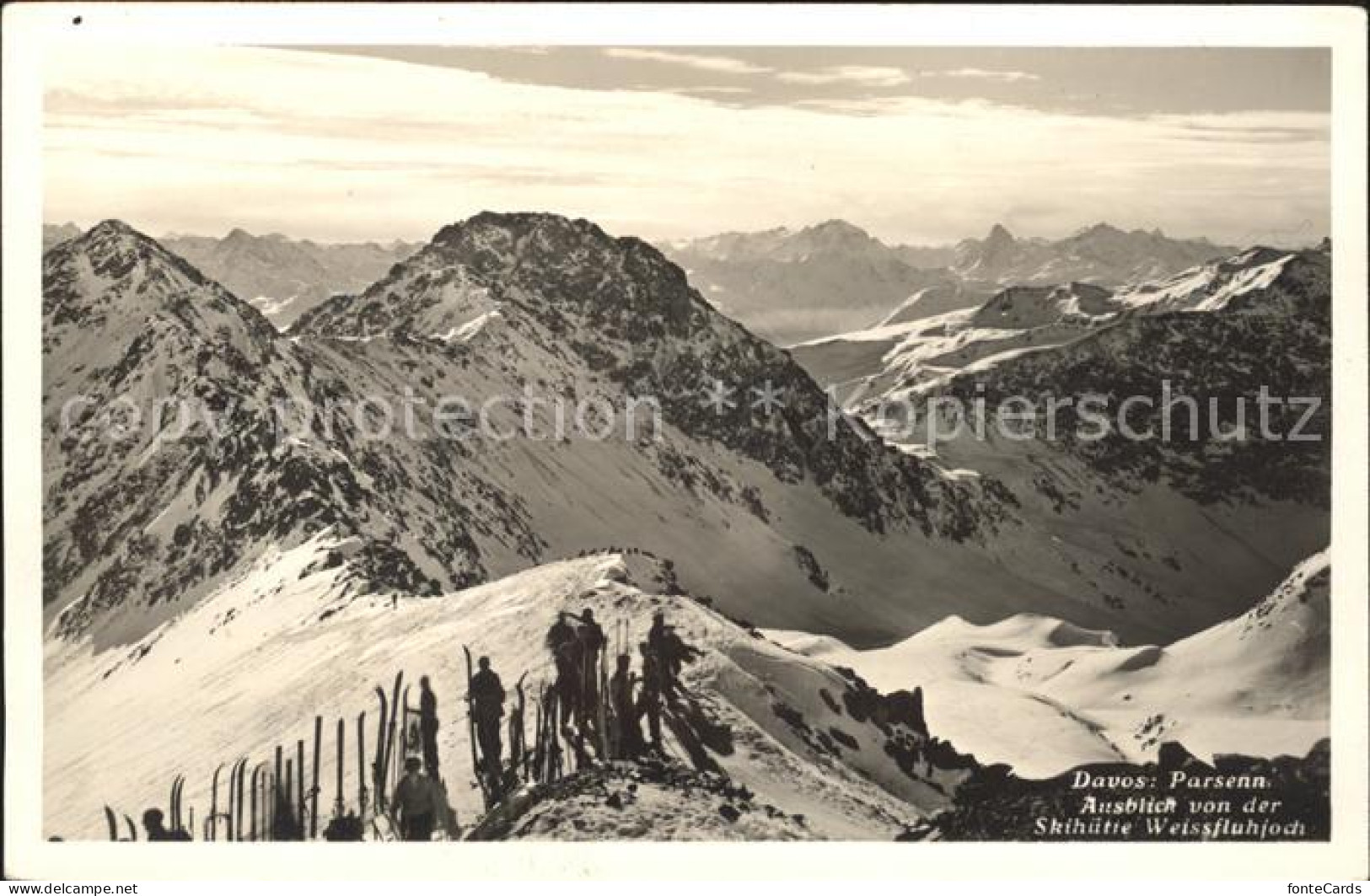 11750916 Davos Parsenn GR Blick Von Der Skihuette Weissfluhjoch Davos Platz - Other & Unclassified