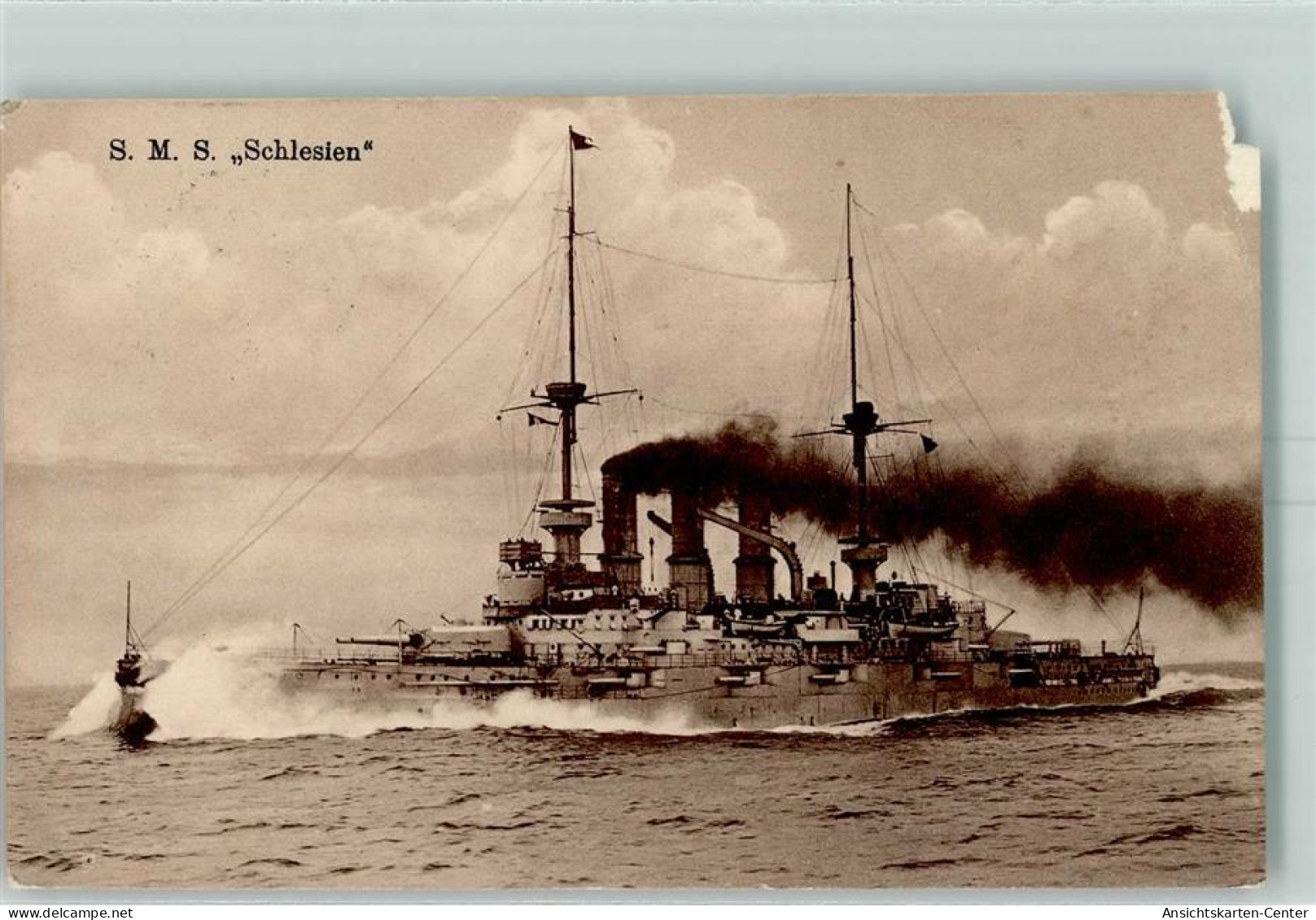 13164811 - S.m.S. Schlesien - Marineschiffspoststempel Nr. 53 - Warships