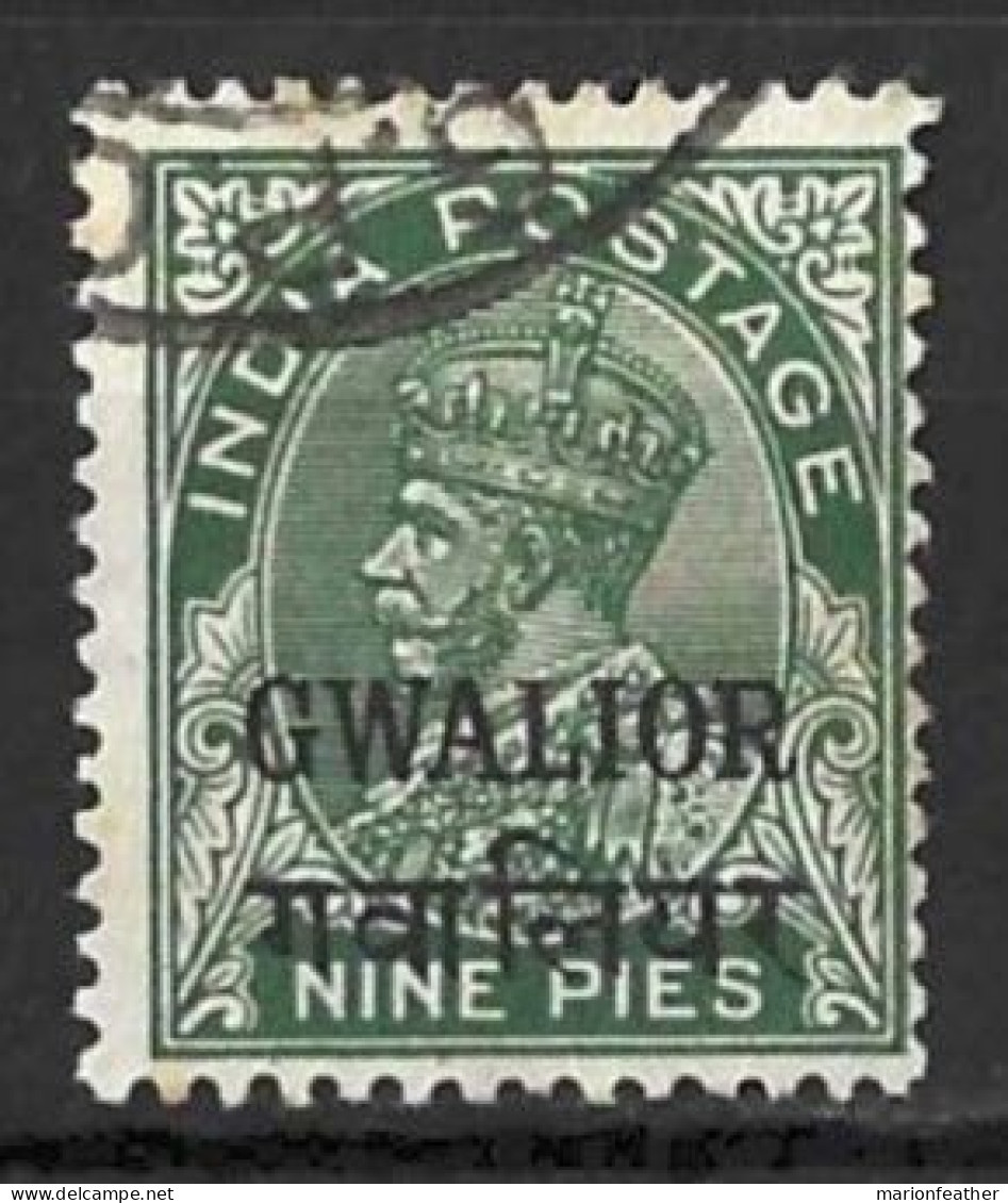 INDIA..." GWALIOR.."....KING GEORGE V...(1910-36..)......9p......SG88b.......CDS....VFU... - Gwalior