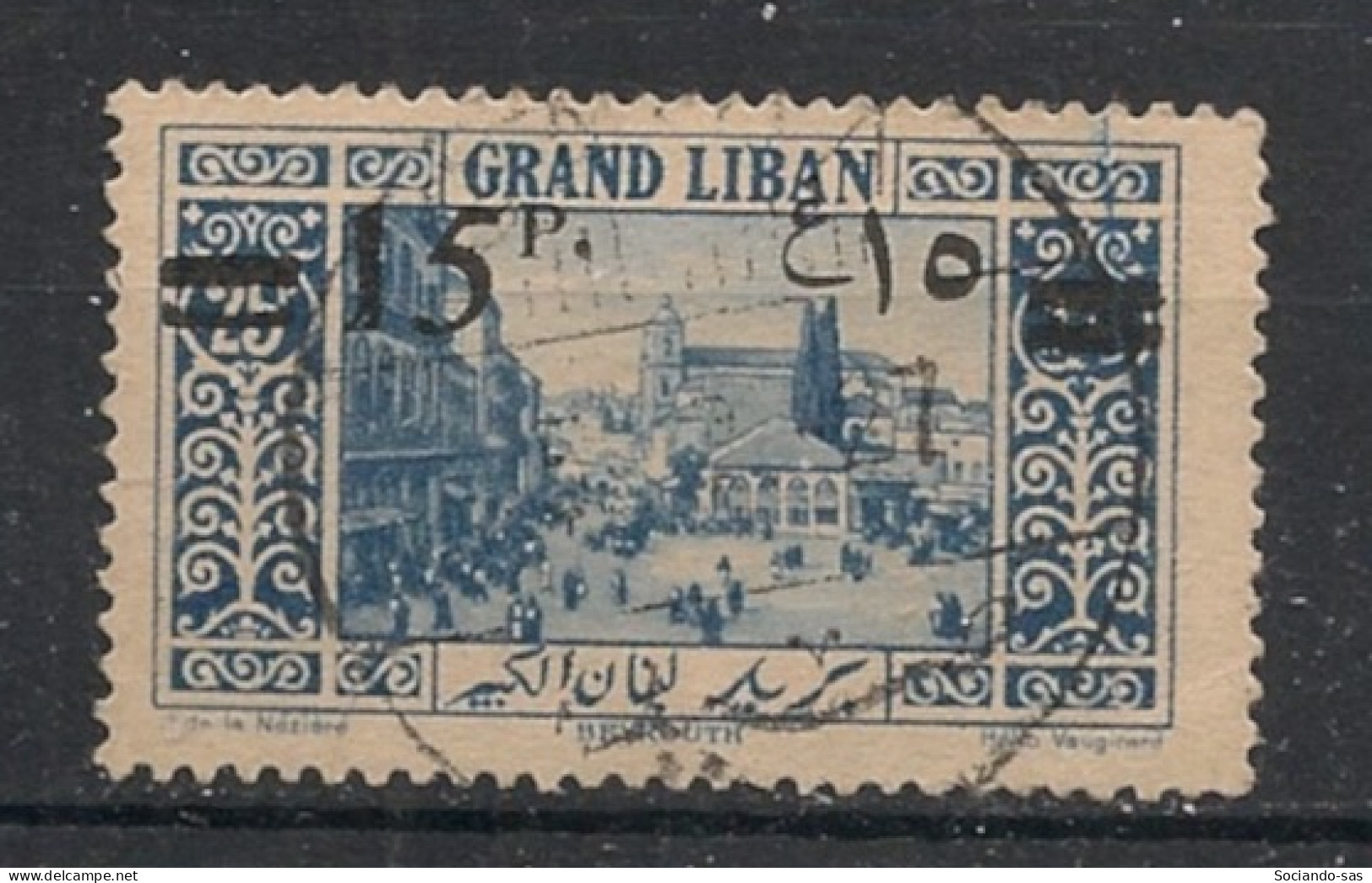 GRAND LIBAN - 1926 - N°YT. 79 - 15pi Sur 25pi Bleu - Oblitéré / Used - Gebraucht