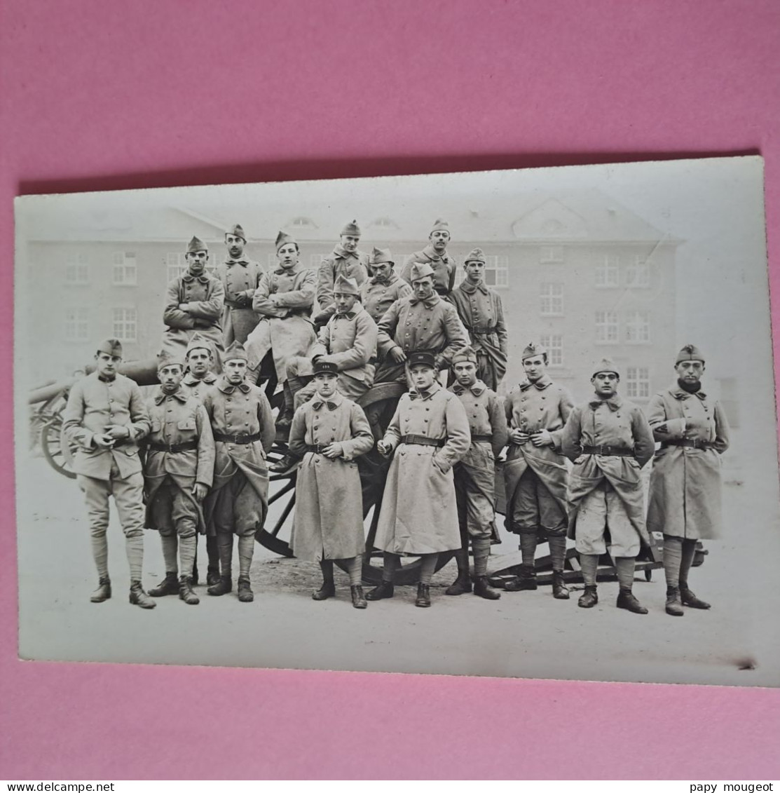 155ème Régiment D'Artillerie à Pied - Strasbourg - Photo De Groupe Devant Un Canon Photo Ducas Strasbourg - Guerre, Militaire