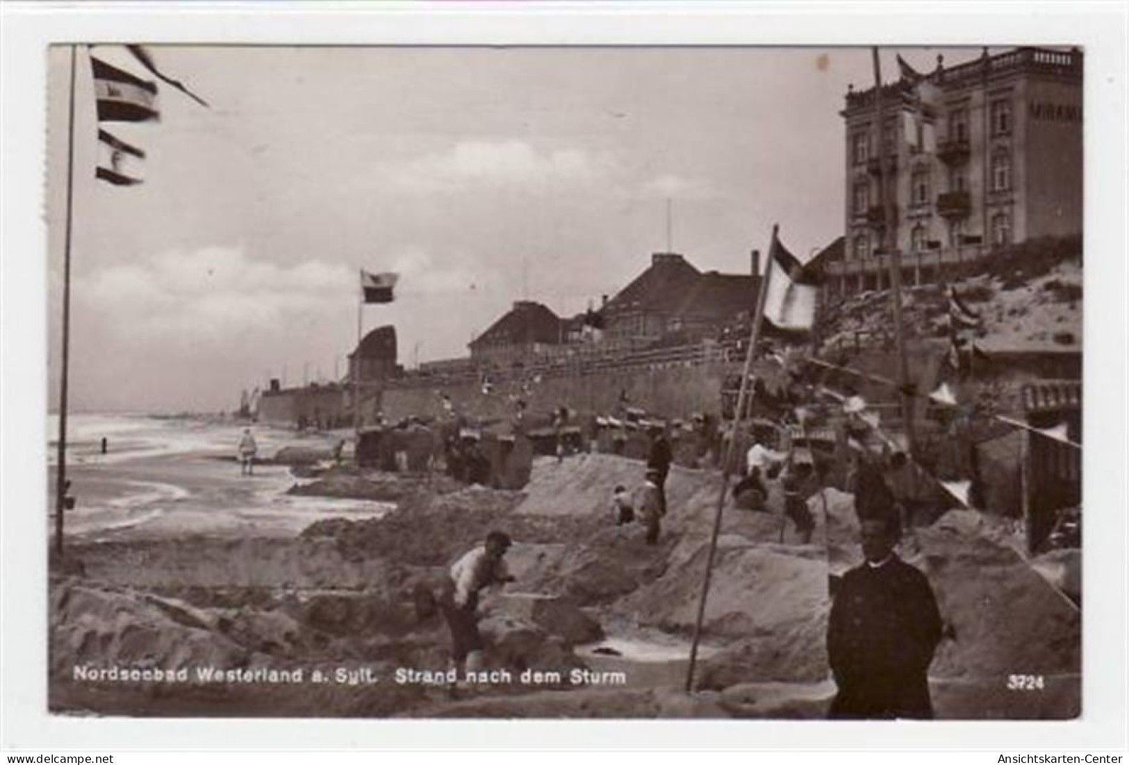 39069511 - Westerland A. Sylt Mit Strand Nach Dem Sturm Gelaufen, 1929. Leichter Stempeldurchdruck, Sonst Gut Erhalten - Other & Unclassified