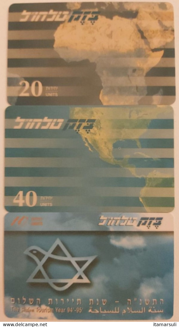 ISRAEL - Bezeq + Sprint - 3 Cards, BZ-137, BZ-138, BZ-141, 20 Units, 40 Units, 10 Units, Perfect Condition - Israele