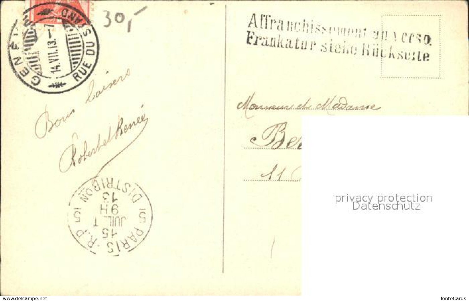 11726737 Geneve GE Jonction Du Rhone Et De L'Arve Stempel Auf AK Geneve - Other & Unclassified