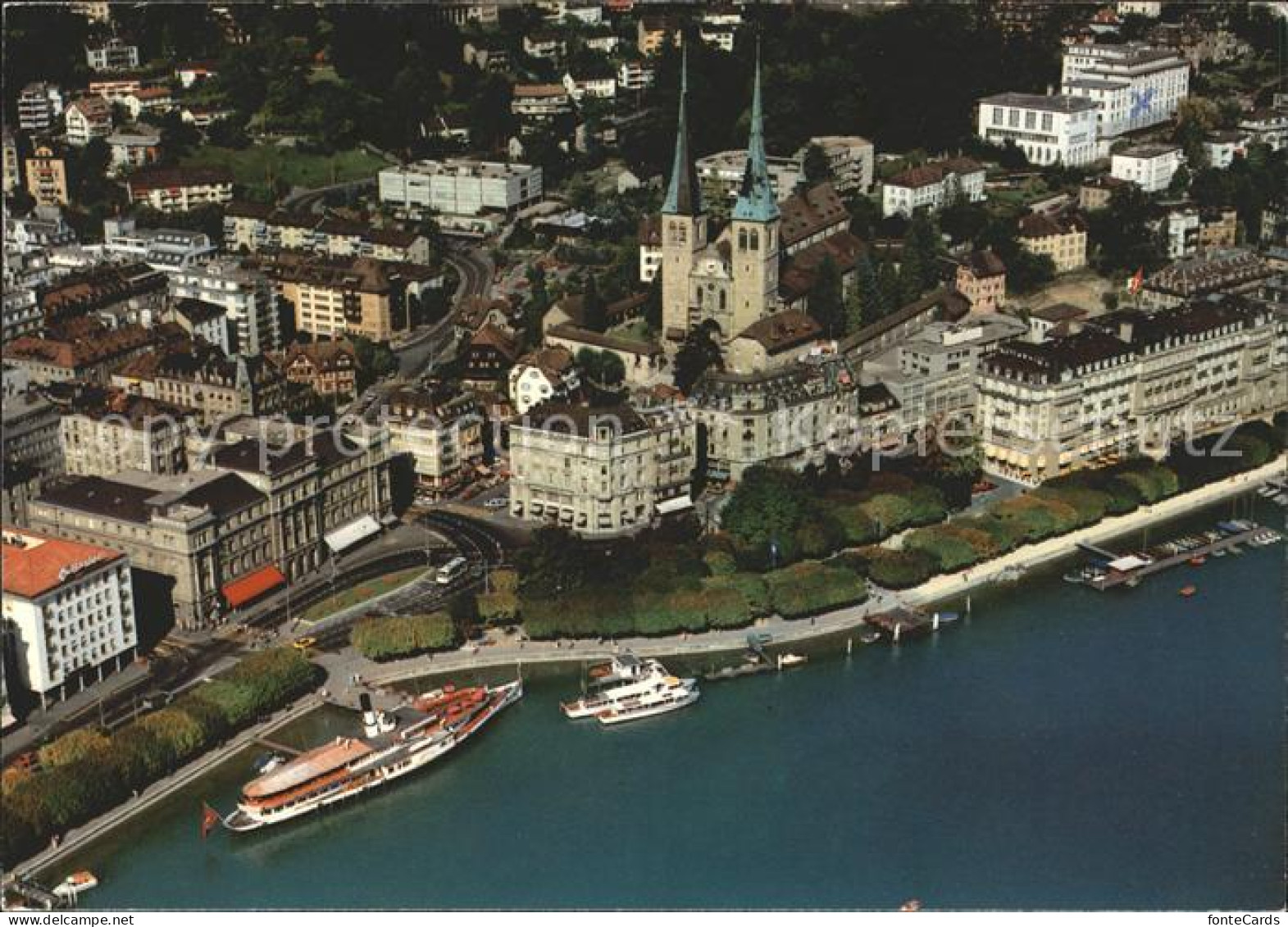 11719126 Luzern LU Fliegeraufnahme Hofkirche Schiffsrestaurant Wilhelm Tell Luze - Altri & Non Classificati