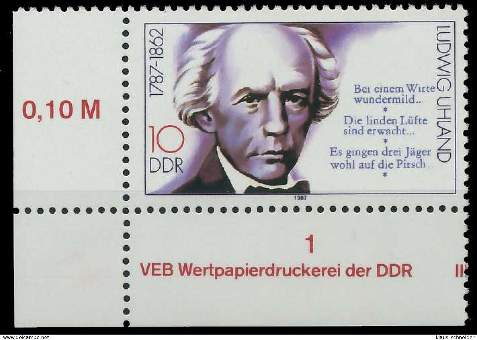 DDR 1987 Nr 3091 Postfrisch ECKE-ULI X0D2D9A - Neufs