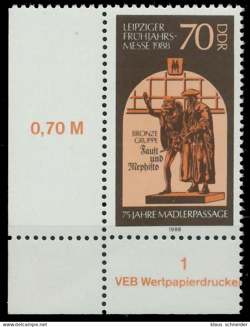 DDR 1988 Nr 3154 Postfrisch ECKE-ULI X0D9BDE - Unused Stamps