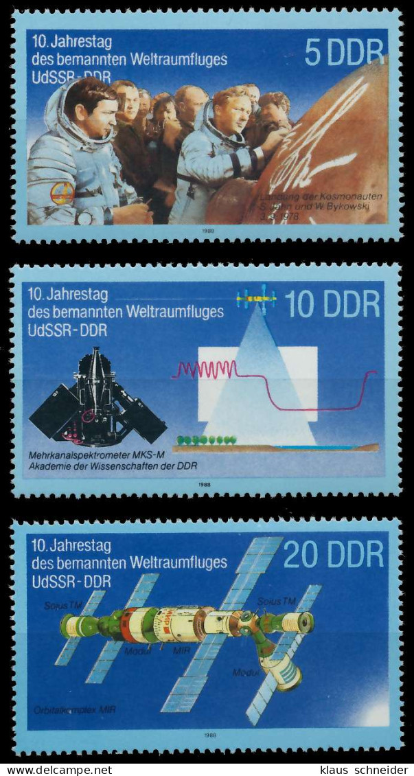 DDR 1988 Nr 3170-3172 Postfrisch SB74B8E - Ungebraucht