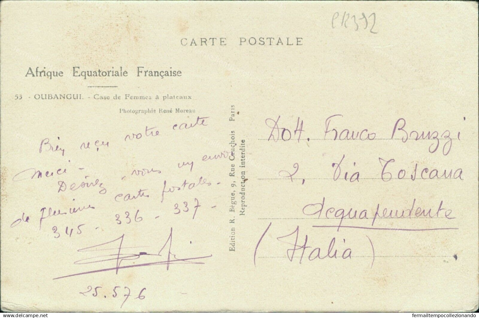 Cr392 Cartolina  Afrique Equatoriale Francaise - Other & Unclassified