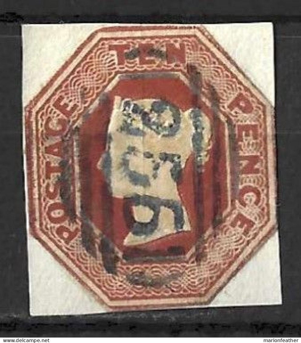 GB.....QUEEN VICTORIA...(1837-01..)..." 1870.."....EMBOSSED....10d..CTS MTD ON PAPER , LOOK LIKE 4 MARGIN.....USED. - Used Stamps