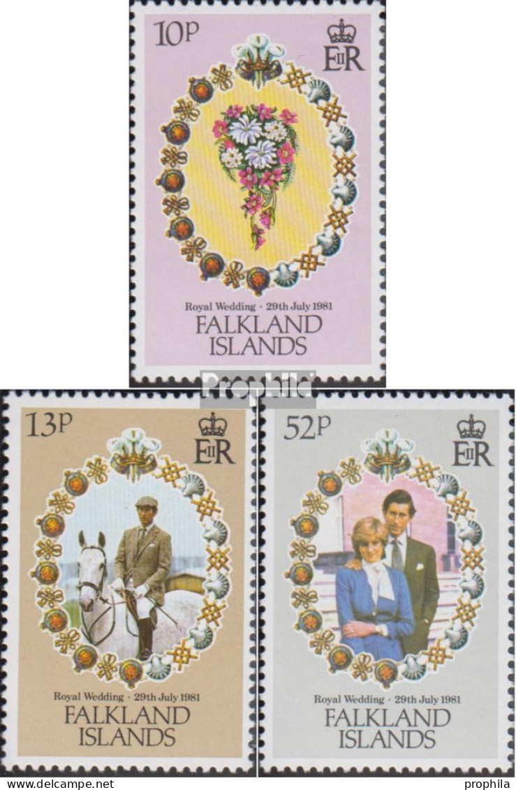 Falklandinseln 326-328 (kompl.Ausg.) Postfrisch 1981 Prinz Charles Und Lady Diana Spence - Falklandeilanden