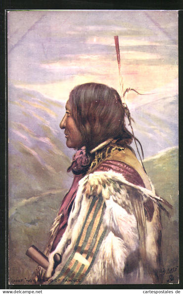 Künstler-AK Indianer, Chief Not Afraid Of Dawnee  - Indios De América Del Norte