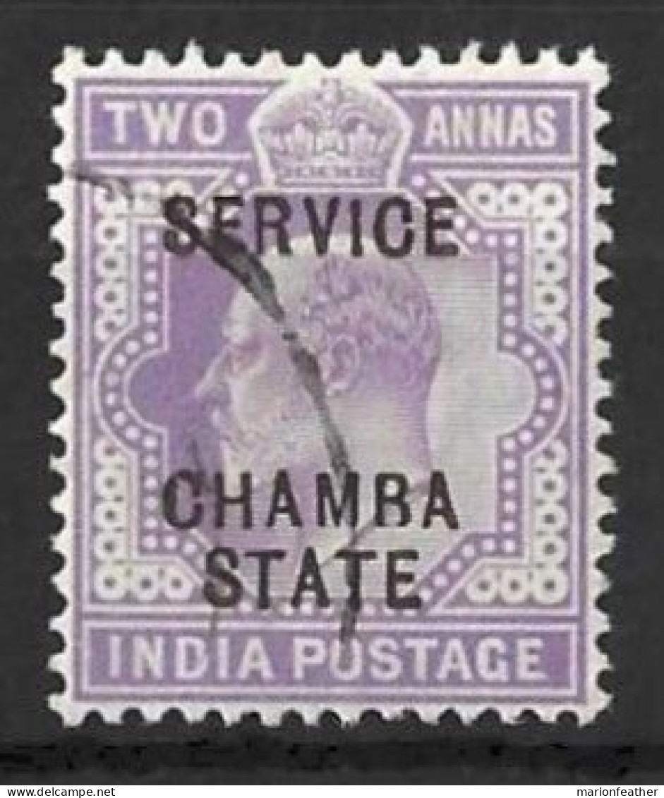 INDIA....".CHAMBA STATE SERVICE...".....KING EDWARD VII...(1901-10..).......2aL24....CDS.....VFU.... - Chamba