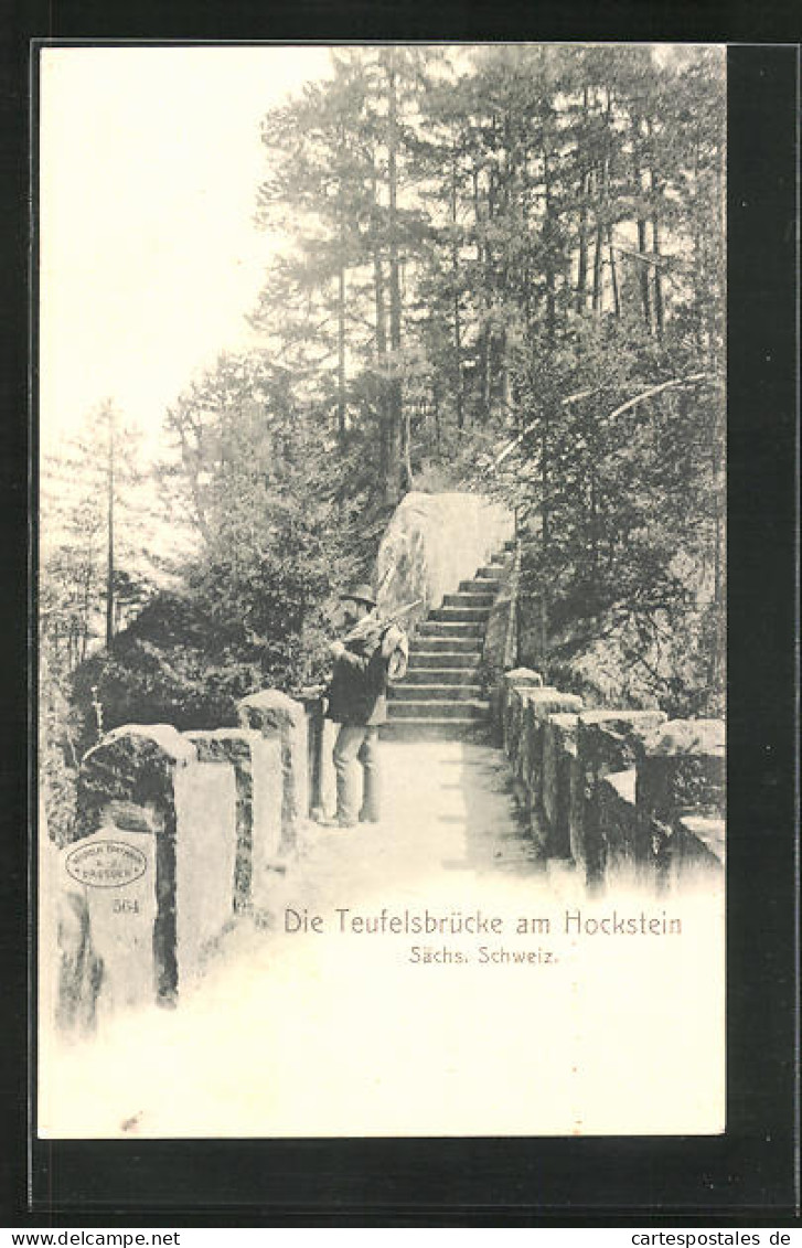 AK Hohnstein / Sachsen, Teufelsbrücke Am Hockstein  - Hohnstein (Saechs. Schweiz)