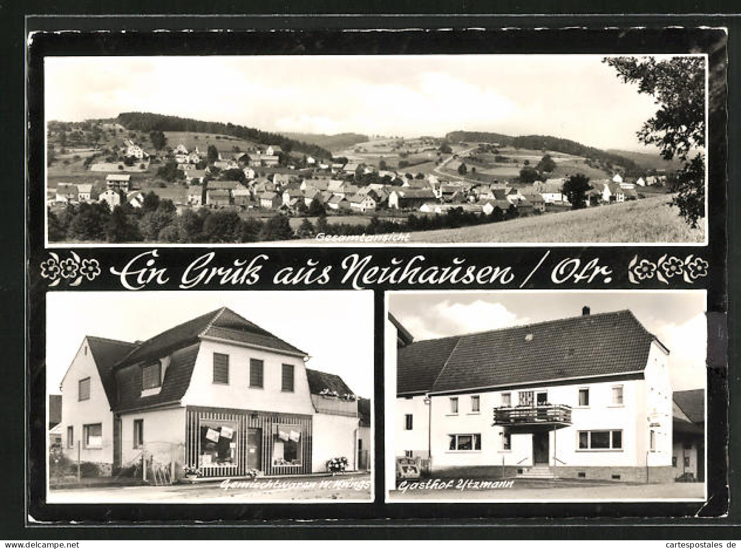 AK Neuhausen /Ofr., Gasthof Utzmann, Totalansicht, Gemischtwaren W. Krings  - Other & Unclassified