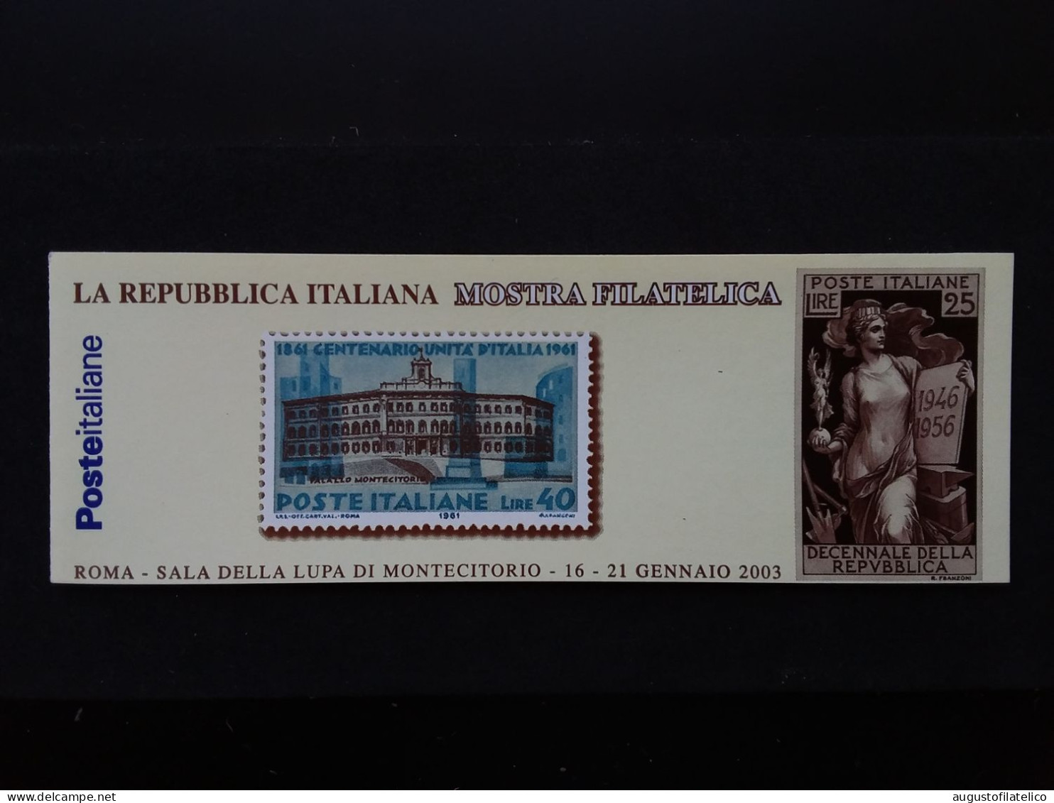REPUBBLICA 2003 - Libretto Montecitorio - Annullo 1° Giorno + Spese Postali - Markenheftchen