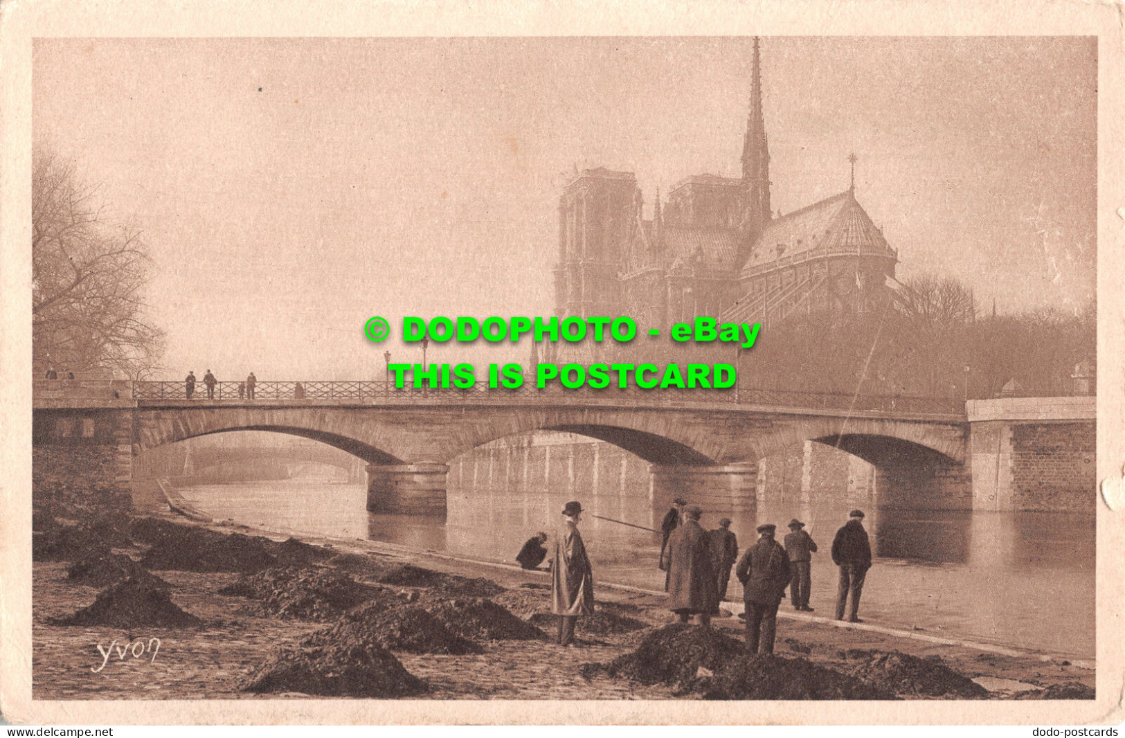 R500347 Paris. Church Notre Dame And The Archeveche Bridge. Yvon. Serie 3. No. 5 - Mundo