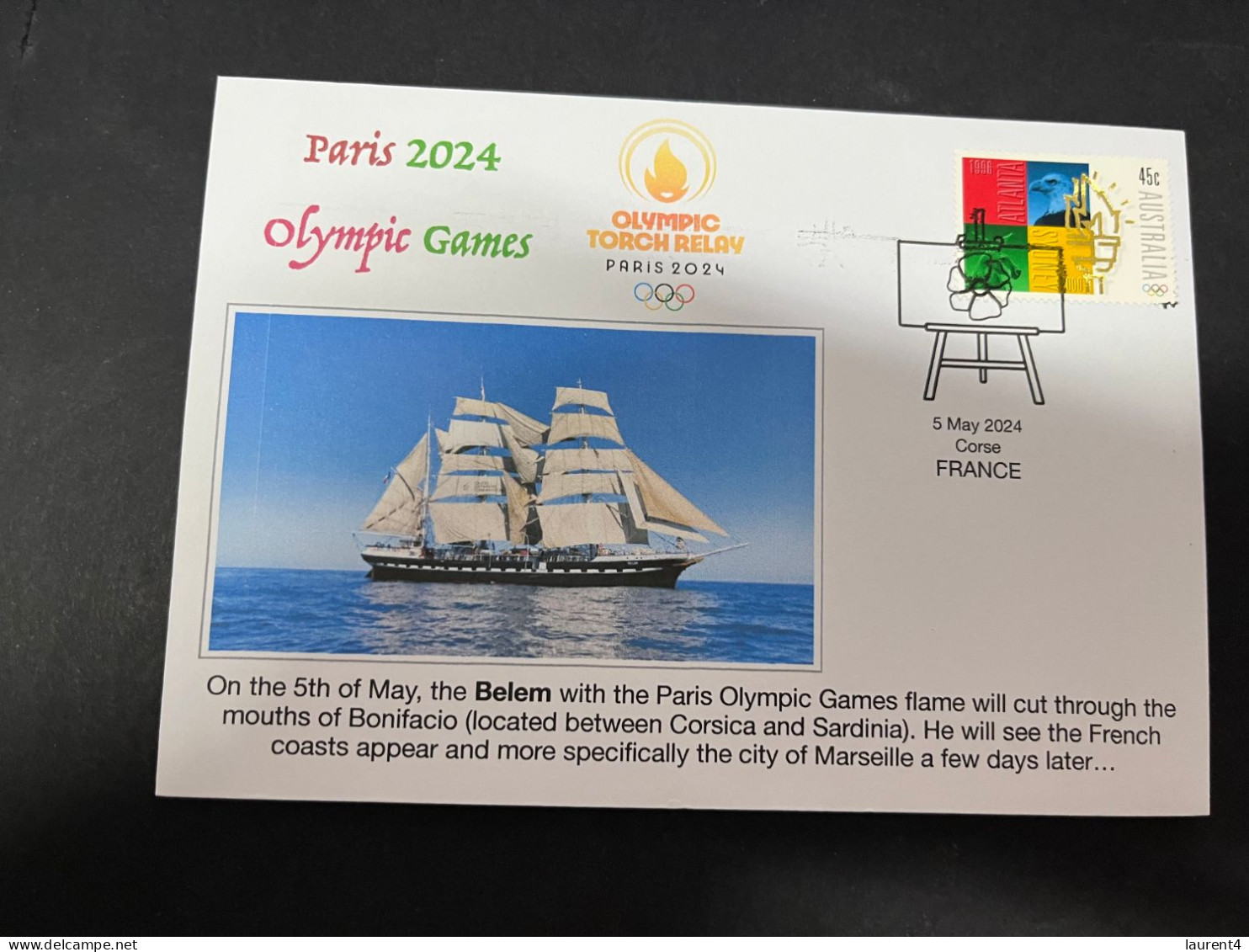 17-5-2024 (5 Z 23) Paris Olympic Games 2024 - The Olympic Flame Travel On Sail Ship BELEM (3 Covers) - Summer 2024: Paris