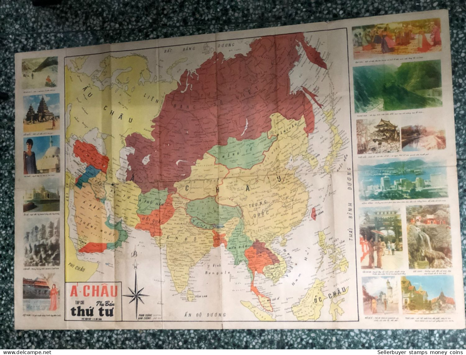 World Maps Old-a Chau Tap Tri 1968 Before 1975-1 Pcs - Topographische Kaarten