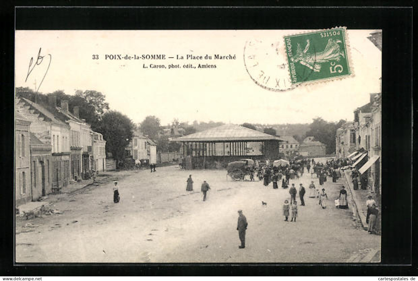 CPA Poix, La Place Du Marché  - Andere & Zonder Classificatie