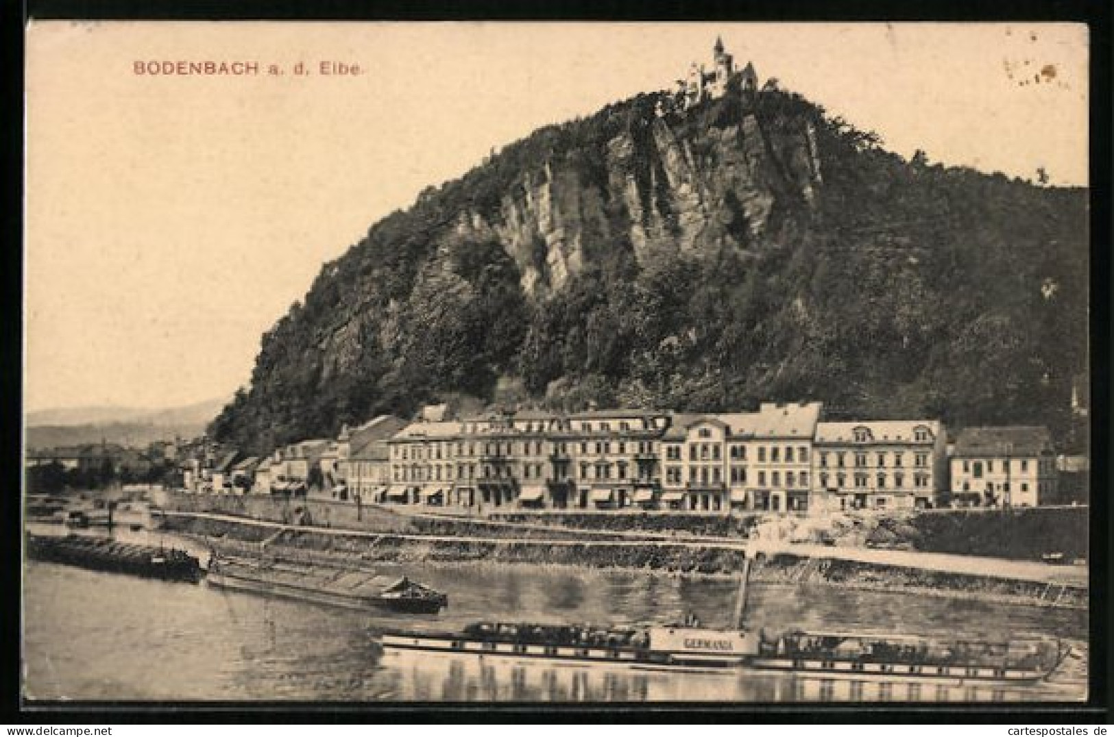 AK Bodenbach /Elbe, Binnenschiff Germania Passiert Ort  - Autres & Non Classés