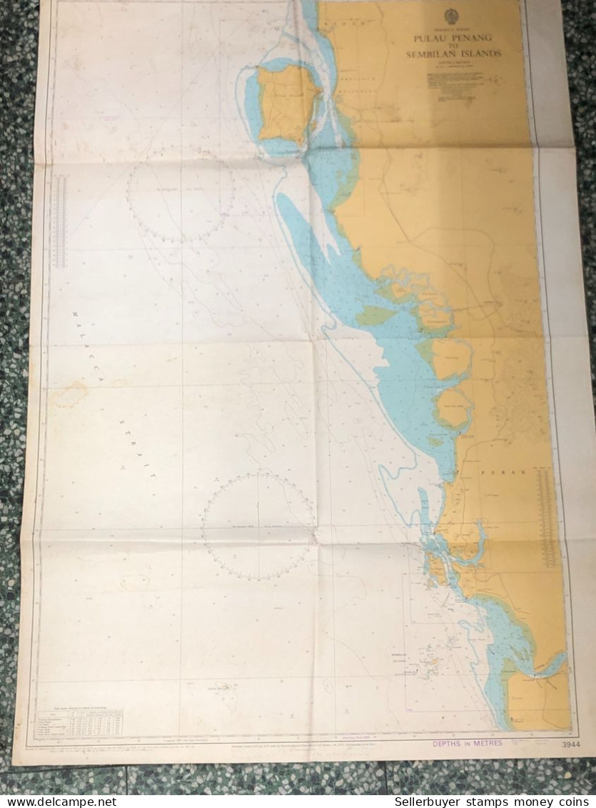 World Maps Old-malacca Strart Malau Penang Sembilan Islands 1969 Before 1975-1 Pcs - Carte Topografiche