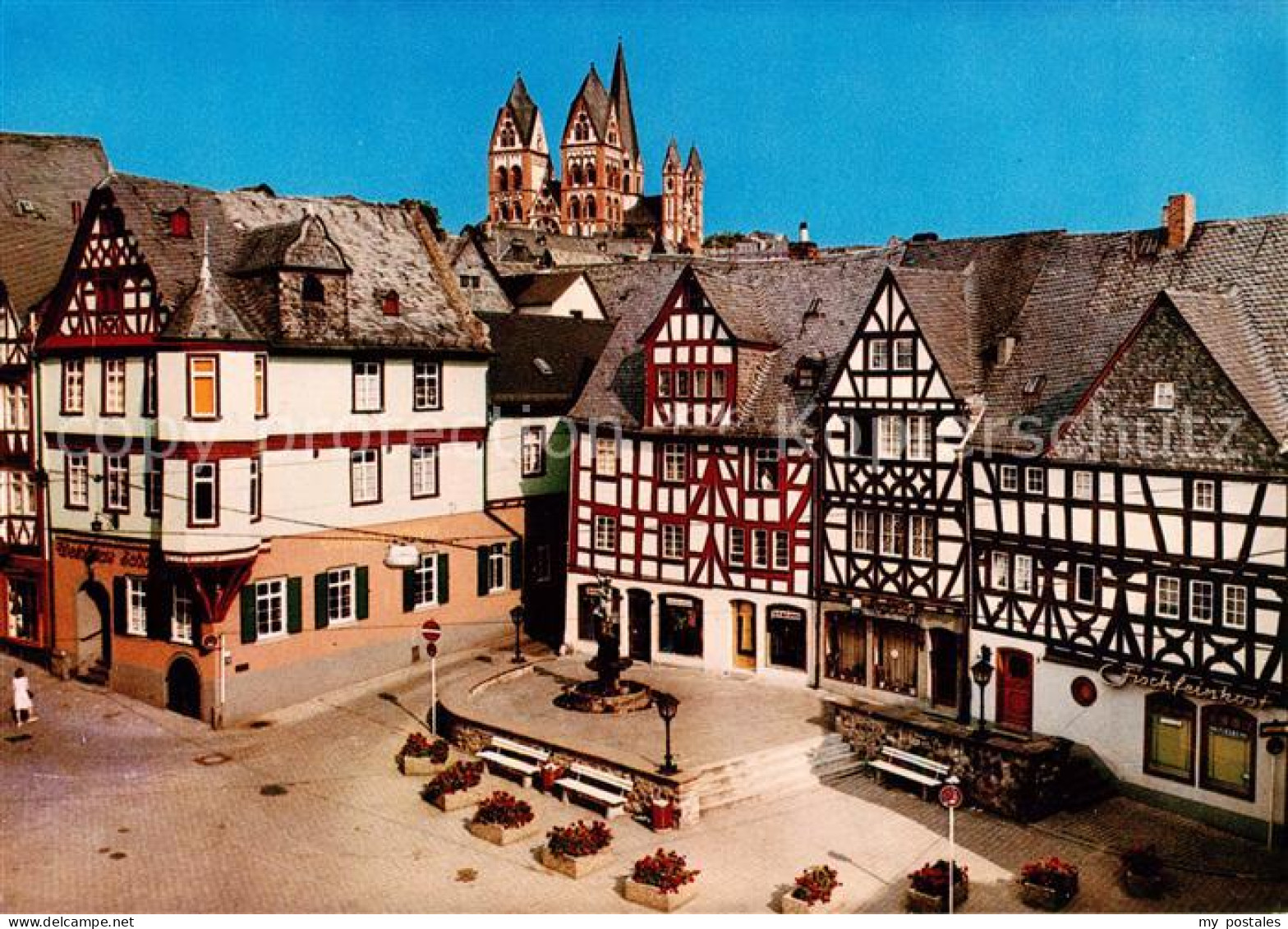 73866176 Limburg  Lahn Ploetze Altstadt Fachwerkhaeuser Blick Zum Dom  - Limburg