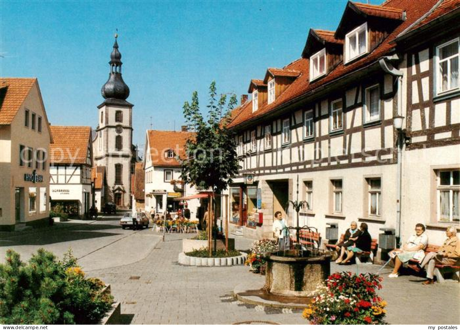 73866173 Gersfeld Rhoen Marktplatz Kirche Fachwerkhaeuser Gersfeld Rhoen - Sonstige & Ohne Zuordnung