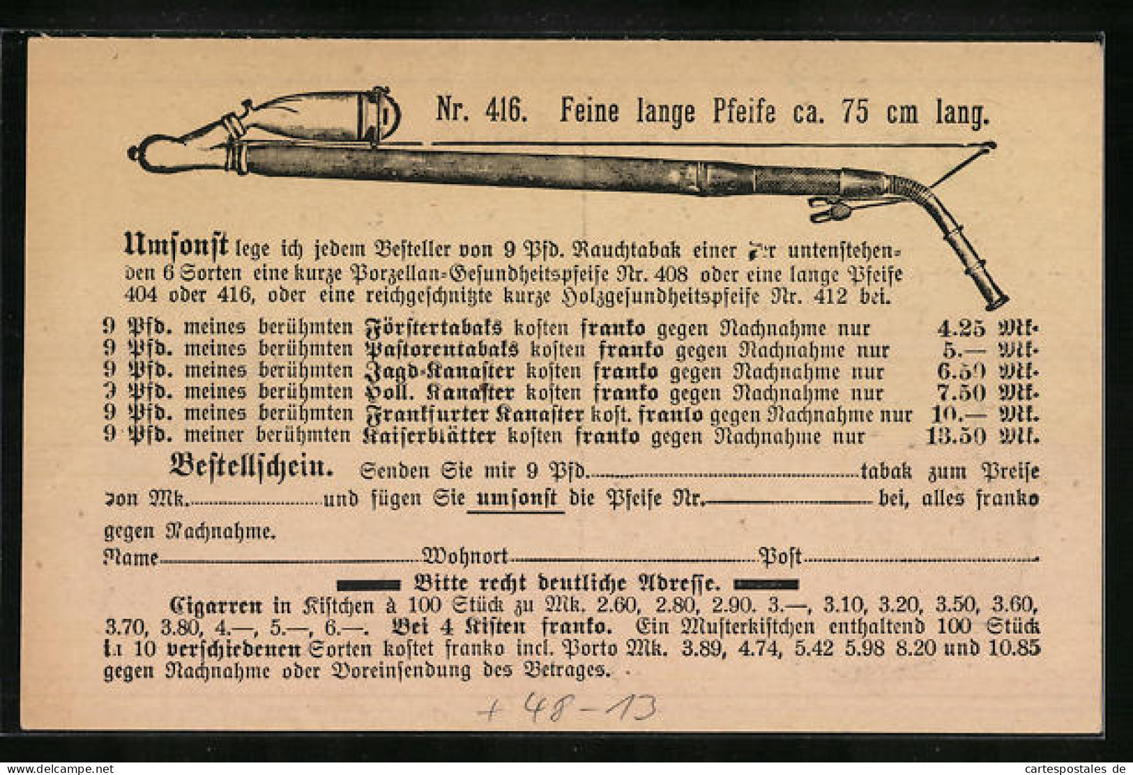 AK Bruchsal / Baden, Zigarren - & Tabakfabrik Emil Köller, Remontoir Taschenuhr Für Jeden 2. Besteller Von 9 Pfund T  - Autres & Non Classés