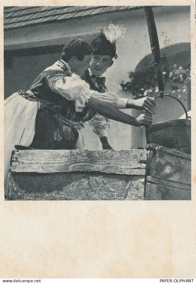 TRACHTEN - Bayerische Tracht, "Im Festtagskleid", Bahnpost Augsburg - Nürnberg,  1939 - Costumes