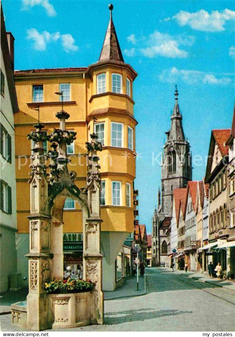 72662829 Reutlingen BW Wilhelmstrasse Mit Lindenbrunnen Und Marienkirche  - Reutlingen