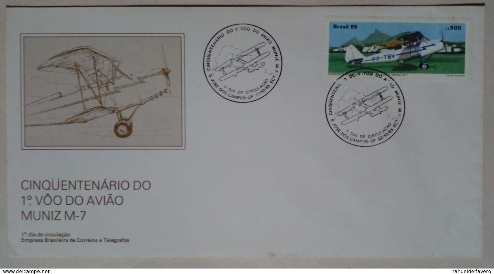 Brésil - Enveloppe Premier Jour D'émission, Thème Avions (1985) - Airplanes