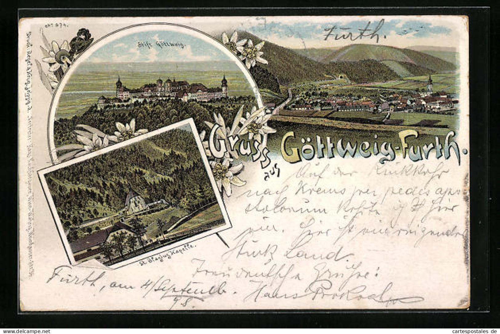 Lithographie Göttweig-Furth, Stift Göttweig, St. Blasius-Kapelle, Gesamtansicht  - Other & Unclassified