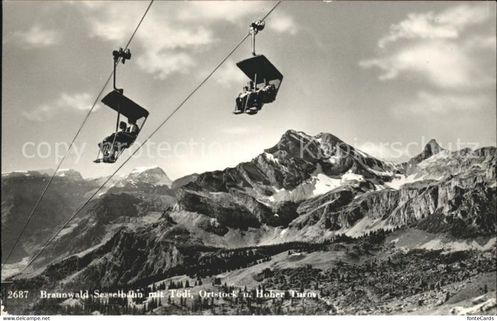 11758799 Braunwald GL Sesselbahn Mit Toedi Ortstock Hoher Turm Berghaus Gumen Br - Other & Unclassified