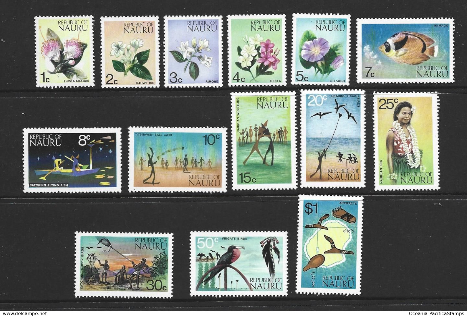 Nauru 1973 Pictorial Definitives Set Of 14 MNH - Nauru